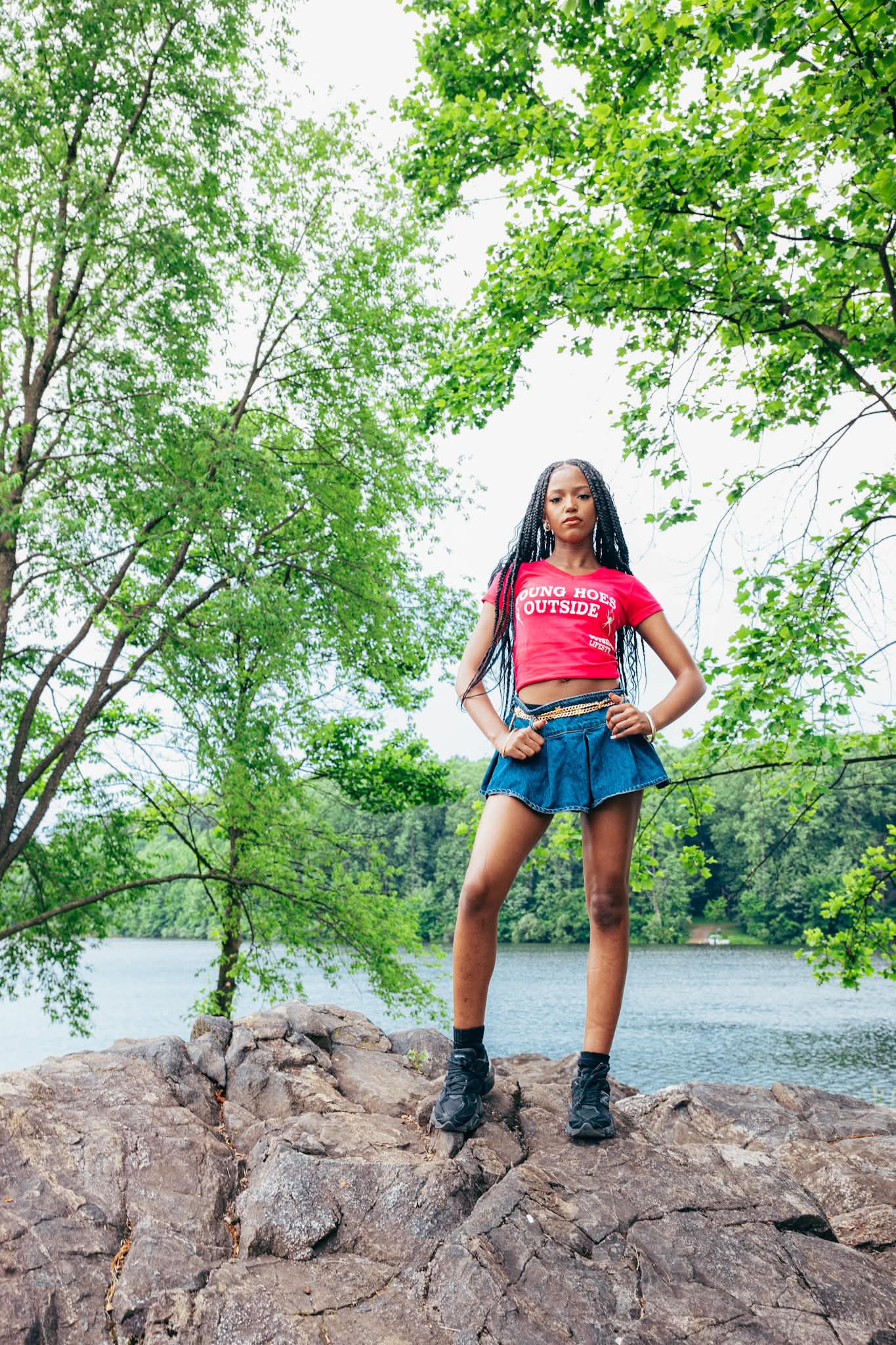 "Young Hoes Outside" Pink Crop Top